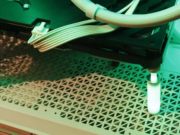 Seamless ARGB lighting synchronization between GPU holder and case fans for a cohesive gaming builds