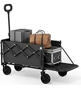 Canpsky Collapsible Wagon with Tailgate, Wagons Foldable with 350lbs Capacity, Lightweight Portab...