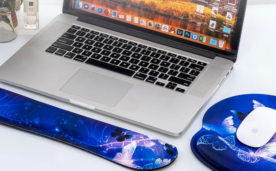 RICHEN Keyboard Wrist Rest Pad and Mouse Wrist Rest Support Mouse Pad Set
