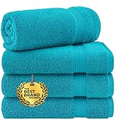 Cotton Paradise Bath Towels, 100% Turkish Cotton 27x54 inch 4 Piece Bath Towel Sets for Bathroom,...