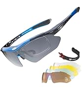 ROCKBROS Polarized Sunglasses ANSI Z87.1 Anti-Drop Pickleball Goggles, Detachable Temples & Strap...