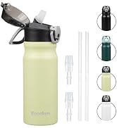 Konokyo Insulated Water Bottle with Straw and Carry Loop,18 oz Stainless Steel Double Wall Vaccum...