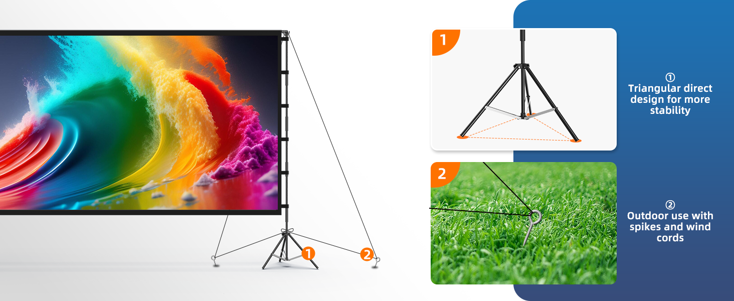 vamvo Projector Screen with Stand 120 inch