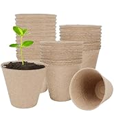 TAOLABV 30 Packs Peat Pots, 3.1 Inch Seed Starting Pots Without Drainage Holes, Biodegradable Rou...