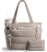 Bagstellar Puffer Tote Bag for Women, Lightweight Puffy Work Handbag Teacher Nurse Quilted Should...