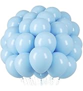 Voircoloria Light Blue Balloons, 66pack 12inch Baby Blue Latex Party Balloons for Boys Girls Birt...