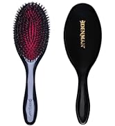 Denman Cushion Hair Brush (Medium) with Soft Nylon Quill Boar Bristles - Porcupine Style for Groo...