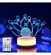 KYMELLIE Bowling Gifts Night Light for Kids-Sports Bowlings Decor Bedside Lamp for Bowling Fan, 1...