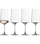 Zwiesel Glas Echo Champagne Flute(Set of 4), Champagne Glasses with Effervescence Point, Dishwash...