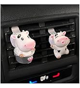 2 Pcs Cute Cow Car Air Vent Clip Set- Funny Adorable Cows Vehicle Air Freshener Conditioning Clip...