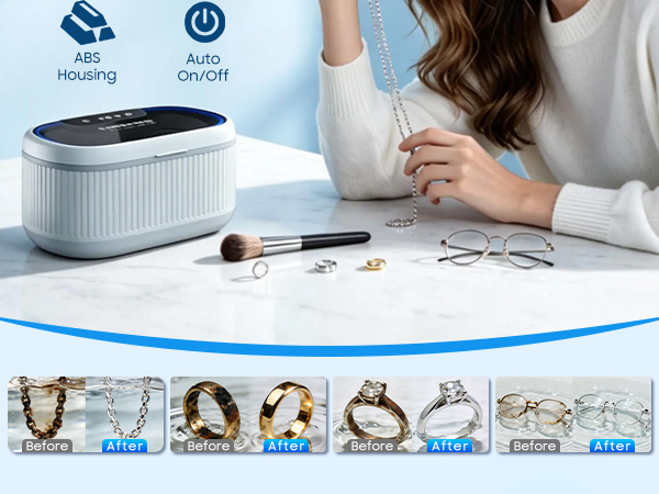 Ultrasonic Cleaner Stainless Steel Tank, 5 Cleaning Modes, Jewelry Cleaner for All Jewelry