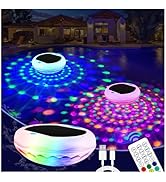 TEPENAR Solar and Rechargeable Floating Pool Lights: 6.7" Pool Lights That Float with 6 Dynamic M...