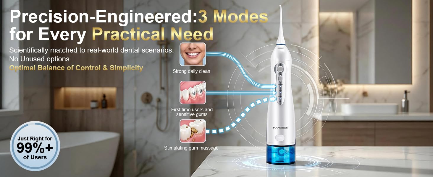 cordless water flosser with 3 modes