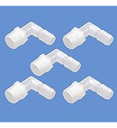 Quickun Hose Barb Fitting Elbow, 5/8" Hose Barb x 3/4" Male NPT Barbed Adapter for Fuel/AIR/Water...