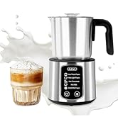 Gevi Milk Frother,5 in 1 Stainless Steel Professional Milk Steamer,Easy to Clean Hot Chocolate Ma...