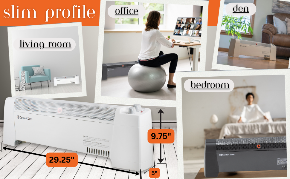portable baseboard heater is great for office break room dorm living room bedroom workshop den
