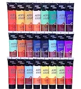 SNOW COOLER Acrylic Paint Set, 24 Colors Acrylic Paint Art Craft Paints Supplies Kit Gifts Non To...