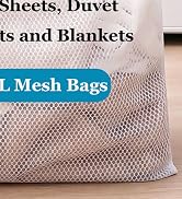 6 Pack XXL Mesh Laundry Bag for Washing Machine, 24x24 Inch Large Honeycomb Delicates Laundry Bag...