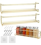 blueden 2 Pack Self Adhesive Wall Mounted Fridge Refrigerator Spice Racks,Metal Kitchen Seasoning...