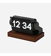 mooas Automatic Mini Flip Clock, Retro Vintage Automatic Flip Desk Clock, Timer Calendar Alarm, S...