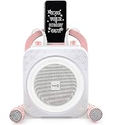 RockJam Rechargable Bluetooth Karaoke Machine with Ring Light & 2 Mics