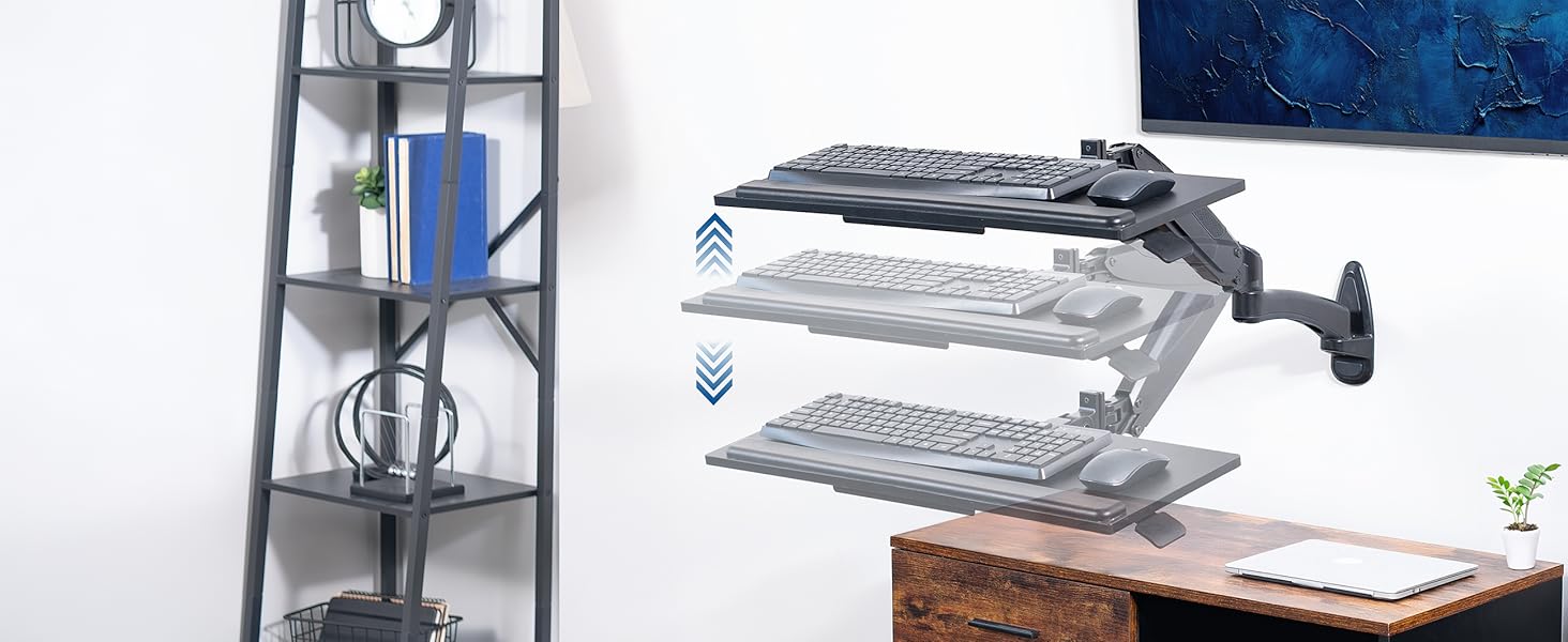 wall mounted keyboard being raised