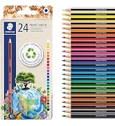 STAEDTLER Colored Pencils Set (24-Pack) for School Supplies - Break-Resistant Lead, Sustainably M...