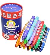Lebze Washable Jumbo Crayons for Toddlers, 24 Colors Non Toxic Twistable Kokonuzz Silky Crayons S...