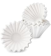 Segarty 1-4 Cup Paper Coffee Filters Disposable, 100 Count 7.2in White Basket Style Filters Ideal...