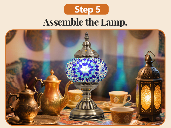 DIY Moroccan Stained Glass Turkish Mosaic table Lamp making Kit Adults Living Room Bedroom