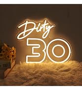 Dirty 30 Birthday Neon Sign for Her, Dirty Thirty 30th Birthday Decorations for Him, Good Neon Si...