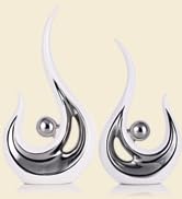 XMGZQ White Modern Decor, White and Silver Living Room Decor,Home Decor Accents, Shelf Decor, Cen...