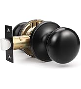 GOBEKOR 1 Pack Passage Door Knobs Interior Matte Black Keyless Door Knobs Closet Hall Door Knob R...