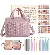 BellaHold Bible Cover Case for Women, Large Bible Bag with Study Supplies, Bible Journaling Kit w...