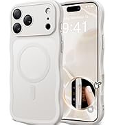 Clear protective smartphone case with MagSafe circular mounting point on back, compatible with iPhone models, displayed against white background showing front and back views.