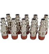COSMOSTAR Industries Steel 1/4" MNPT Air Plug Fitting, 1/4 Inch Plug and 1/4" NPT Connector with ...