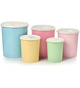 Tupperware Heritage Collection 10 Piece Nested Canister Set in Vintage Colors - Dishwasher Safe &...