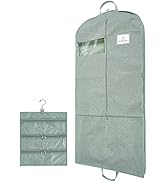 Premium Waterproof Hanging Garment Bag - 52 inch Clothes Bag with Gusset, 4 Pockets, Accessory Po...