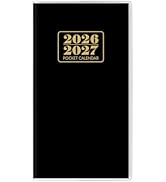 Pocket Calendar 2026-2027, Monthly Purse Planner (6.7" x 3.7") Runs from January 2026 to December...