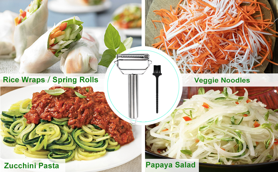 SUNKUKA Vegetable julienne Peeler From Everyday Prep to Beautiful Dishes