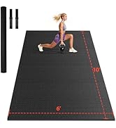 Stepwaver Extra Large Exercise Mat, 7'x5'/ 8'x6'/ 10'x6' (7mm) Extra Thick Workout Mats for Home ...