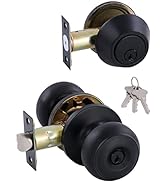 GITRANG All Keyed Identical Deadbolt Door knob Single Cylinder Deadbolt Lock Combo Set