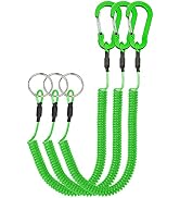 Lix&Rix Retractable Safety Coiled Lanyard with Aluminium Alloy Carabiner Clip, Black/Blue/Green/R...