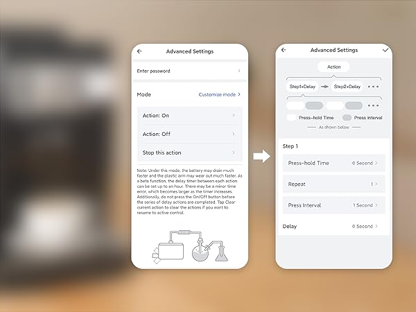 Repeat actions with SwitchBot Bot mobile