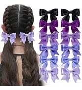 12Pcs Hair Bows Clips for Women Silky Satin Cute Bow Clips for Girls Short Tail Ribbon Alligator ...