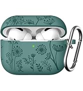 Lerobo for AirPods Pro 2 Case Cover, Flower Engraved Case Compatible with Apple Airpod Pro Case 2...