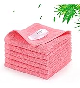 JEFFSUN Natural Bamboo Baby Washcloths, Heavenly Soft Wash Cloths for Face and Body, 6 Pack Gentl...