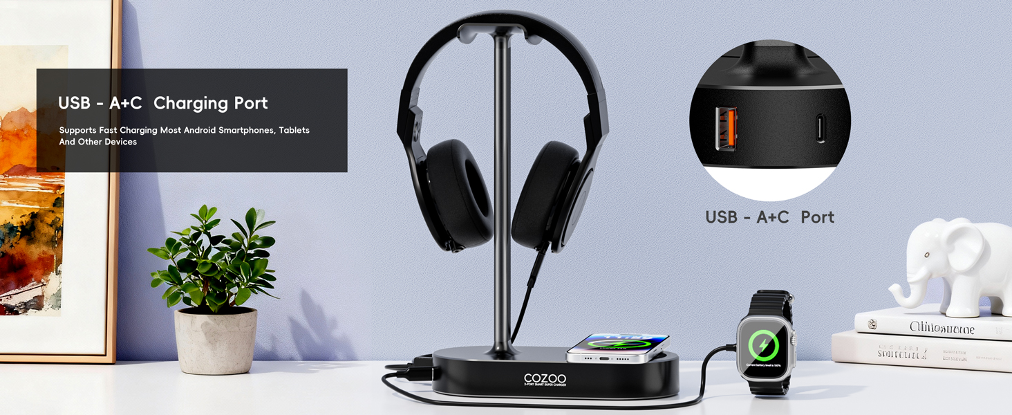Headphone Stand With Wireless Charging