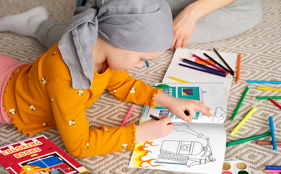 fire fighter coloring book for kids