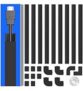 142in Black Cord Hider, Delamu Black Cord Cover Wall, One-Cord Black Cable Hider, Black Wire Hide...